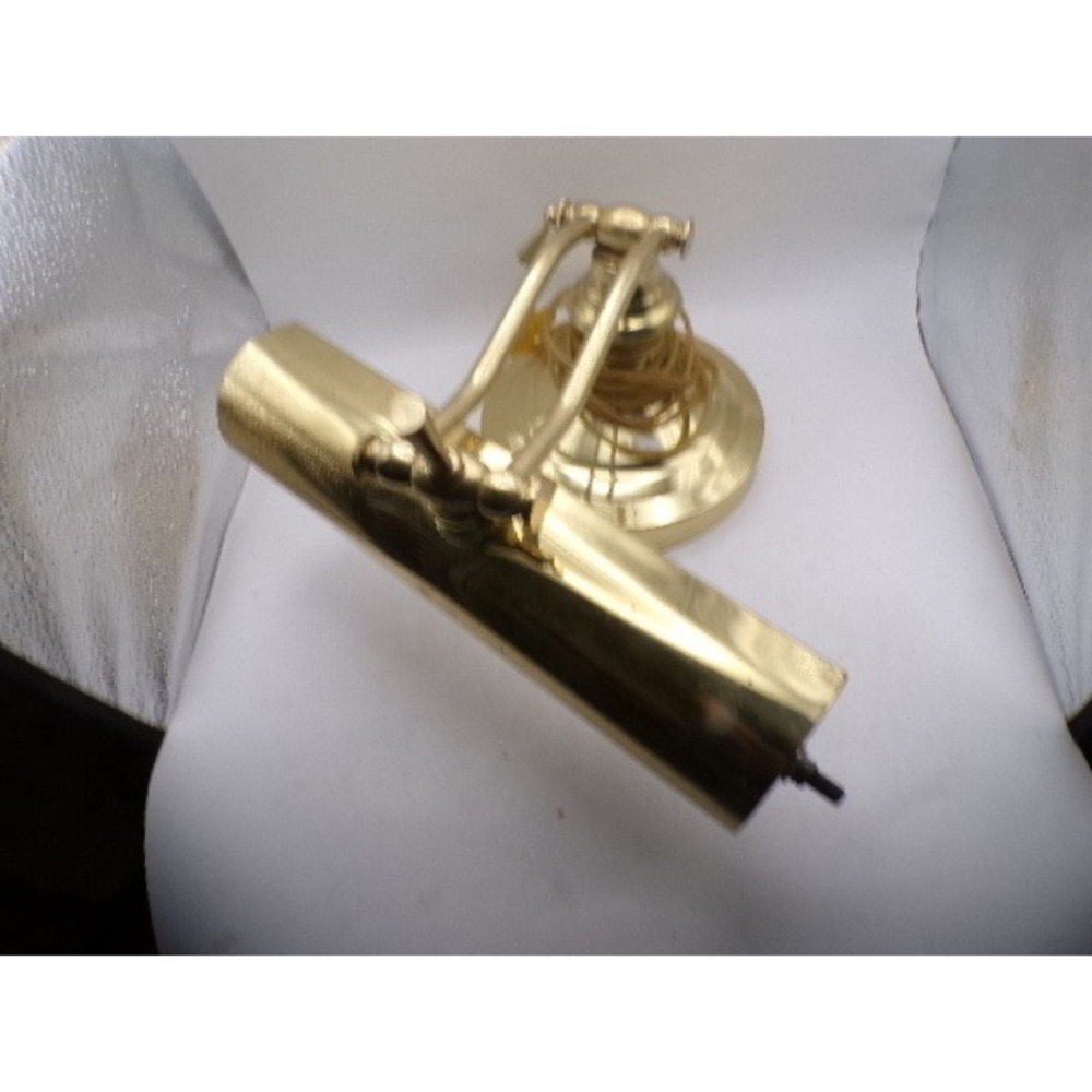 Vintage Brass Picture Light Adjustable Swing Arm Gallery Desk Lamp Gold 8 Inch